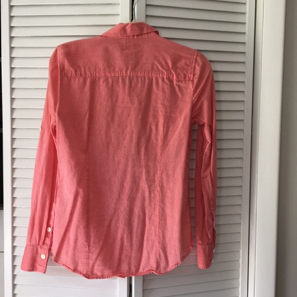 Small J. Crew Perfect Shirt in Lovely Salmon Color - Picture 4 of 5